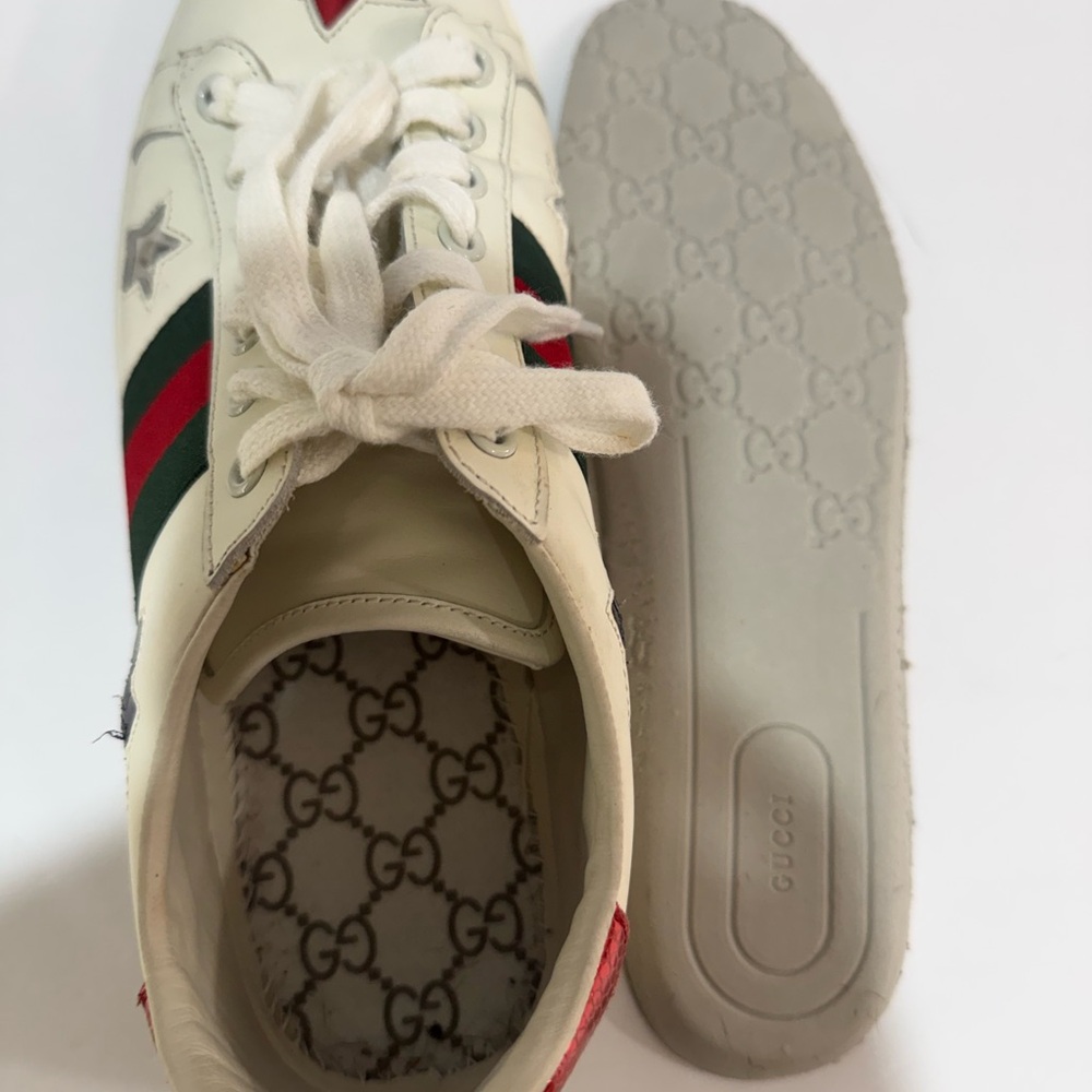 Gucci White Sneakers with Star Accents for men’s size 43 EU - Picture 13 of 15